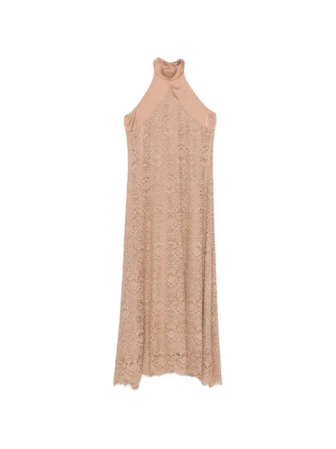 D.Exterior flower-lace midi dress Neutrals 60741