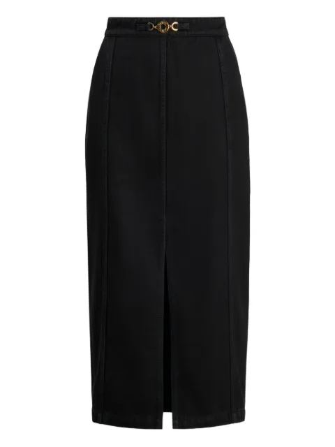Patou front-slit jewel-waist midi skirt Black SK0500081965G