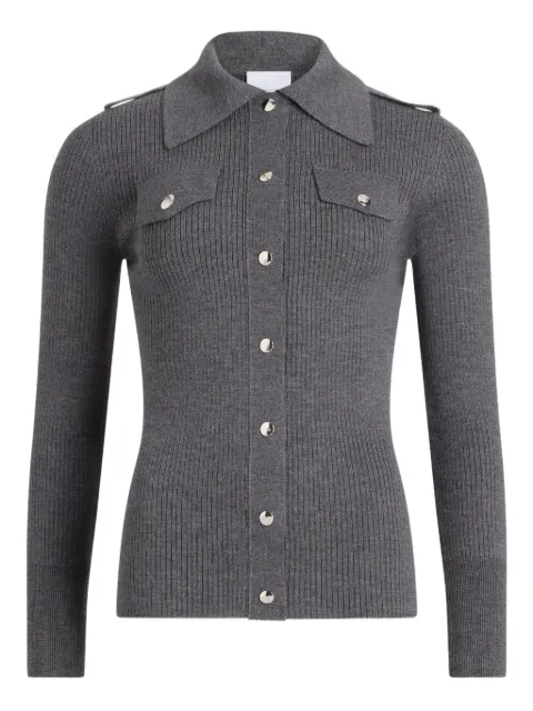 Patou ribbed collared cardigan Grey KN2708040964G