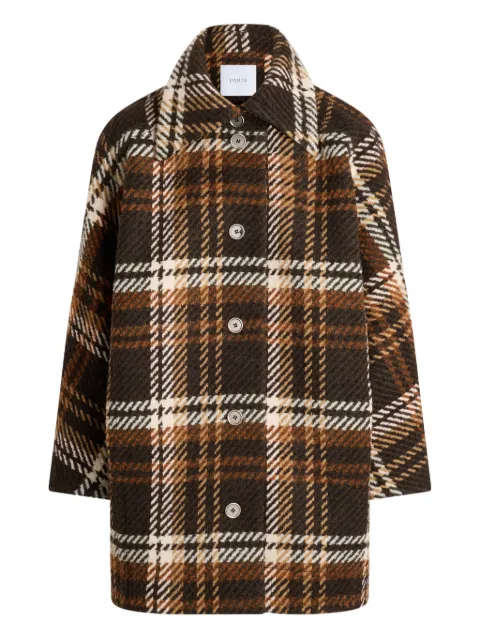 Patou checked wool coat Brown OU04202315076