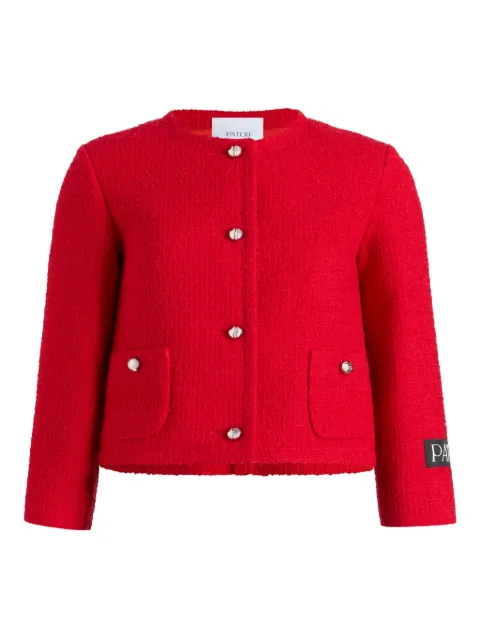 Patou patch-pocket tweed jacket Red JA0620223312R
