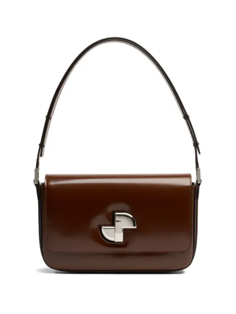 Patou Le Classic Lock leather shoulder bag Brown BA0175032812B