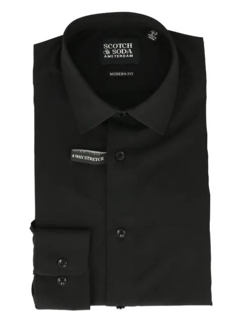Scotch & Soda four-way-stretch shirt Black SHOP021LBLACK