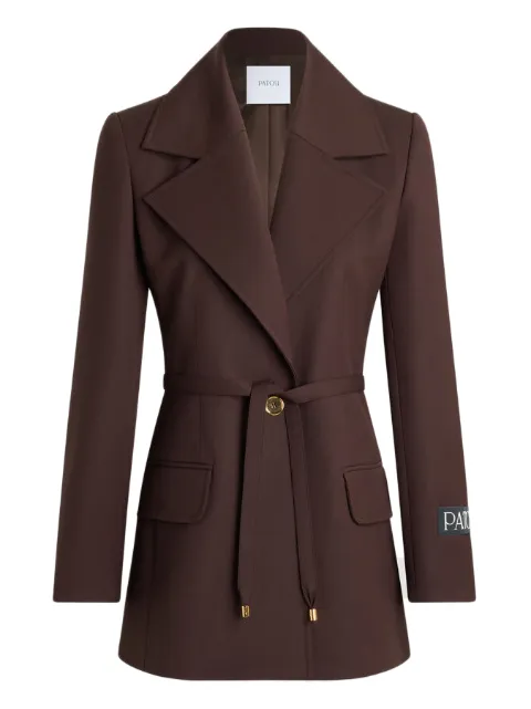Patou single-breasted belted wool jacket Brown JA0610103812B