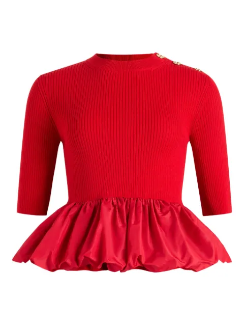 Patou ribbed ruffle-hem jumper Red KN2738040314R