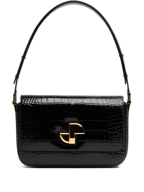 Patou Le lock crocodile-pattern shoulder bag Black BA0175044999B
