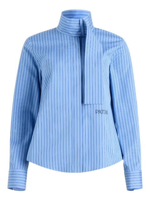 Patou striped scarf-collar blouse Blue BL04401905079