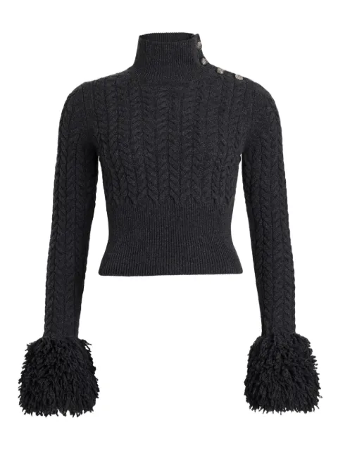 Patou cable-knit fringe-trimmed jumper Grey KN2858041964G
