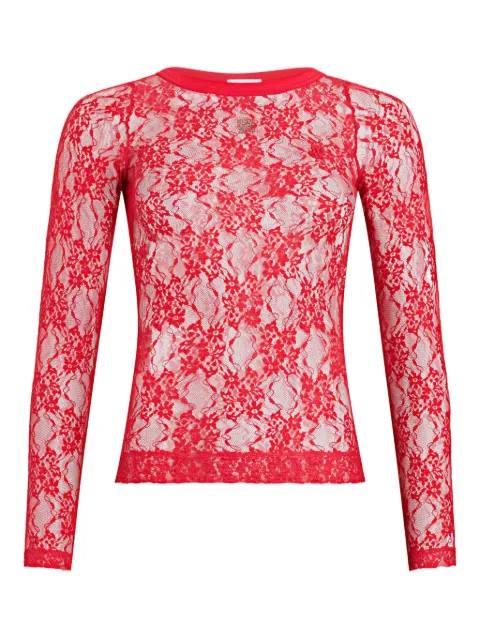 Patou floral-pattern lace tank top Red JE1769968318R