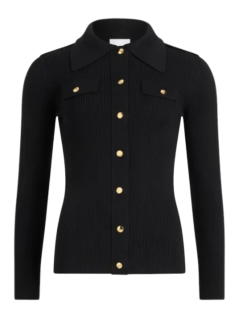 Patou ribbed wool cardigan Black KN2708040