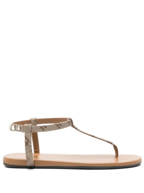 Herno logo-print sandals Brown SH000023D12605W