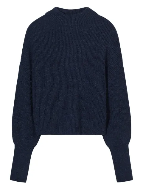 Closed cuffed-sleeves sweater Blue C9623098722