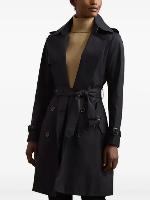 Lauren Ralph Lauren double-breasted belted trench coat Blue 297967122003