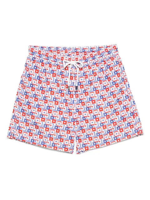 FIORIO MILANO geometric-print swim shorts White S9400536