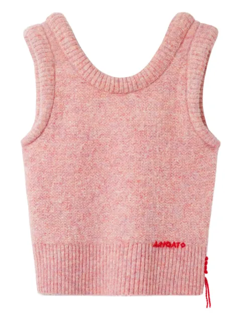 Axel Arigato Anna ribbed-hem cropped sleeveless vest Pink A3357001