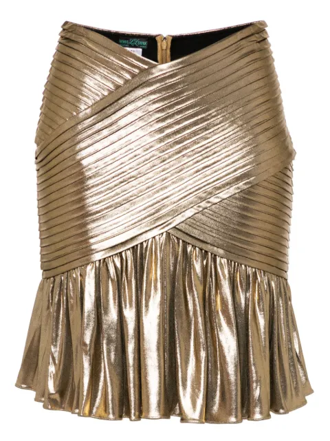 Herve L. Leroux draped mini skirt Gold SKIRTNO2