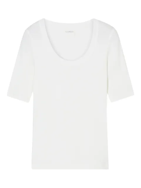 Closed crew-neck short-sleeved T-shirt White C9502142022