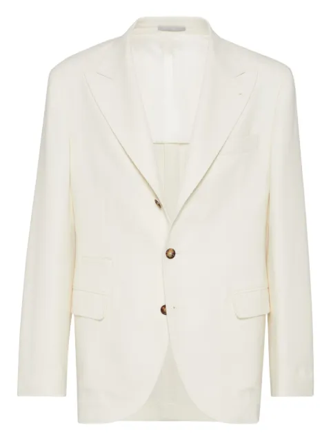 Brunello Cucinelli wool-cashmere blazer White MV4147BFDC501