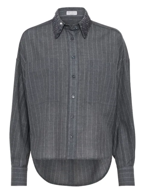 Brunello Cucinelli striped shirt Grey MG908RE506C040