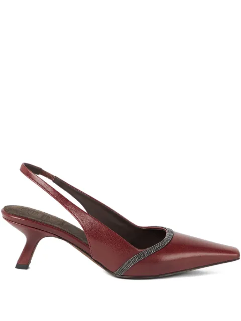 Brunello Cucinelli 55mm City slingback pumps Red MZORC3053C4187