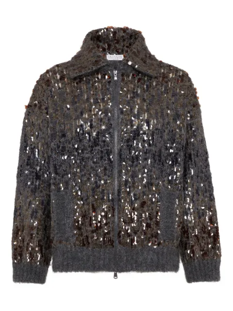Brunello Cucinelli Dazzling embroidered cardigan Grey M1U375916C9144