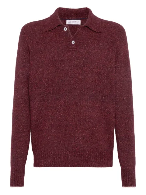 Brunello Cucinelli mélange-effect polo shirt Red M0H709205