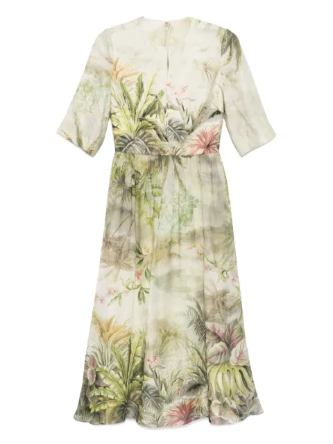 Elie Saab safari-print dress Green LI003
