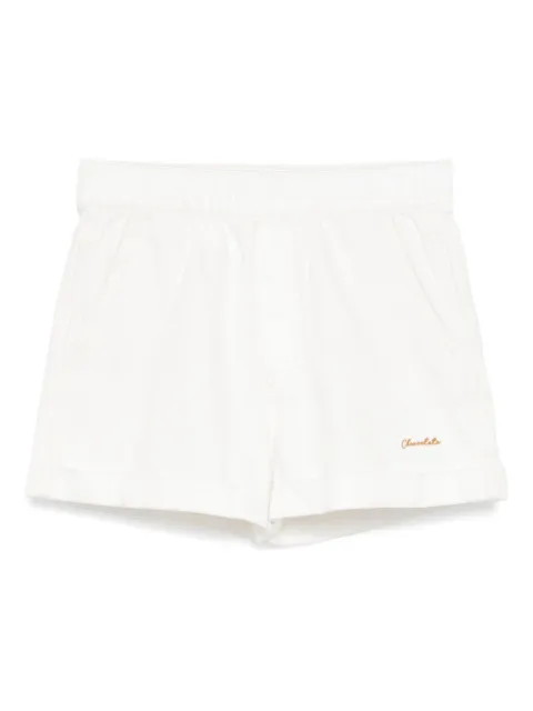 CHOCOOLATE logo-embroidered denim short Neutrals SPL5624XU