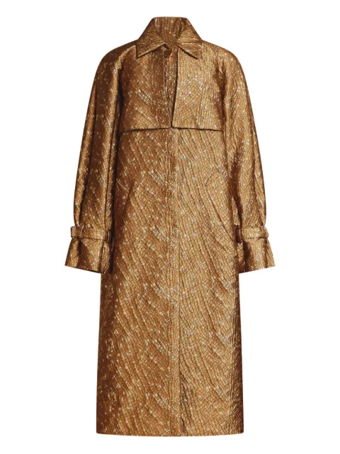 Max Mara metallic jacquard trench coat Gold 2421016115600