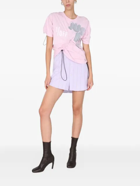 1/OFF drawstring striped dress Pink 12137292A
