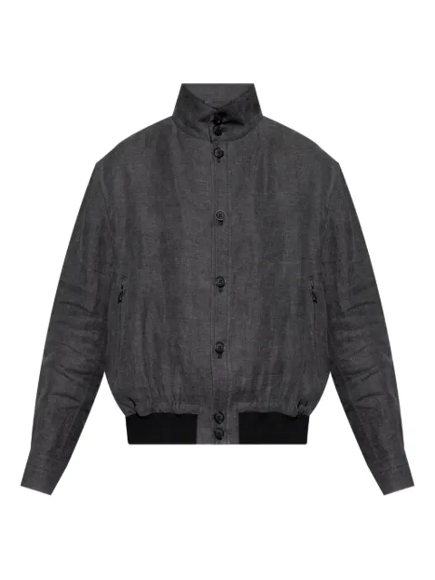 Giorgio Armani button-up bomber jacket Grey GM001748TE15998