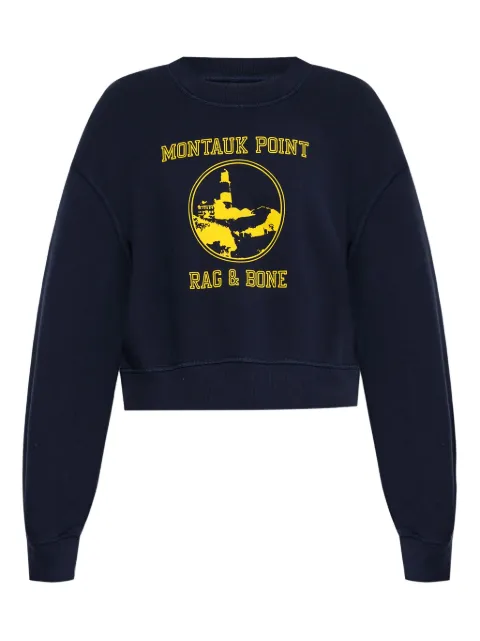 rag & bone Montauk Point graphic-print cropped sweatshirt Blue WCC25PH021V121