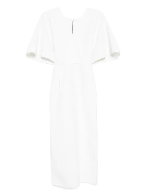 Maticevski v-neck short sleeves midi dress White DR5490