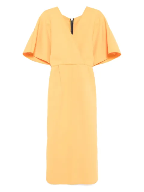 Maticevski v-neck short sleeves dress Yellow DR5490
