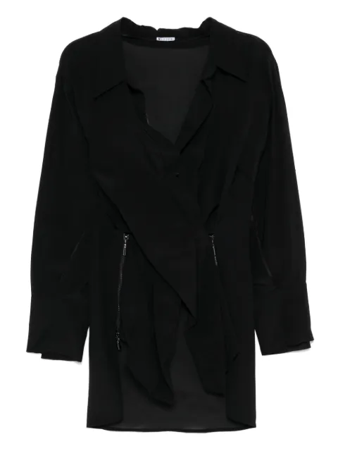Maticevski v-neck overlap multiway zip shirt Black SH5456