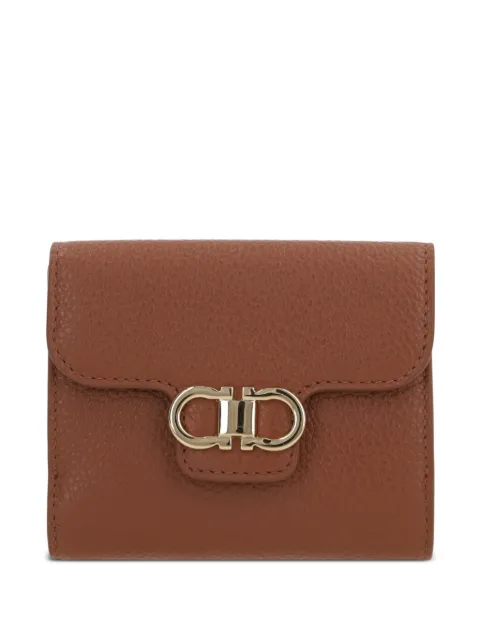 Ferragamo Gancini pebbled wallet Brown 785779