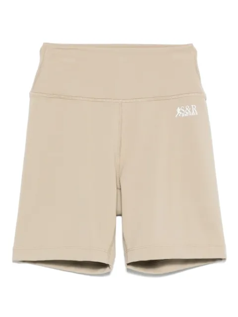 Sporty & Rich SR Runner logo-print high-waist biker shorts Neutrals SH003622139GY15