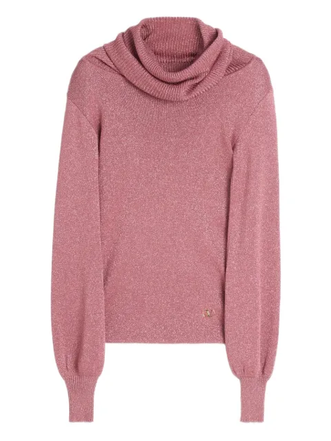 Valentino Garavani cowl-neck glittery sweater Pink BKC63A93T