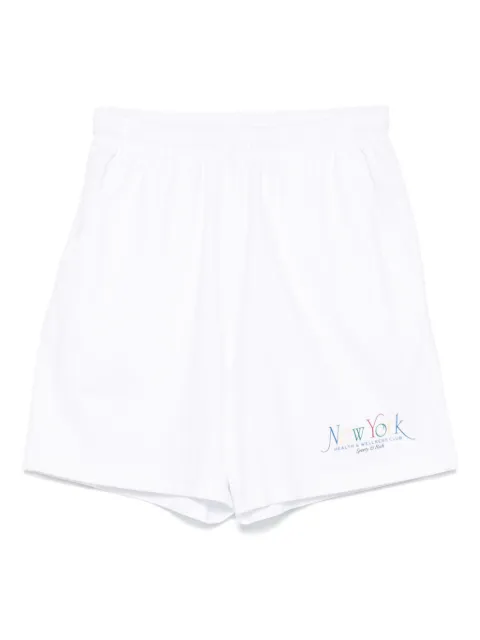 Sporty & Rich elastic-waistband logo shorts White SH039622034WH57
