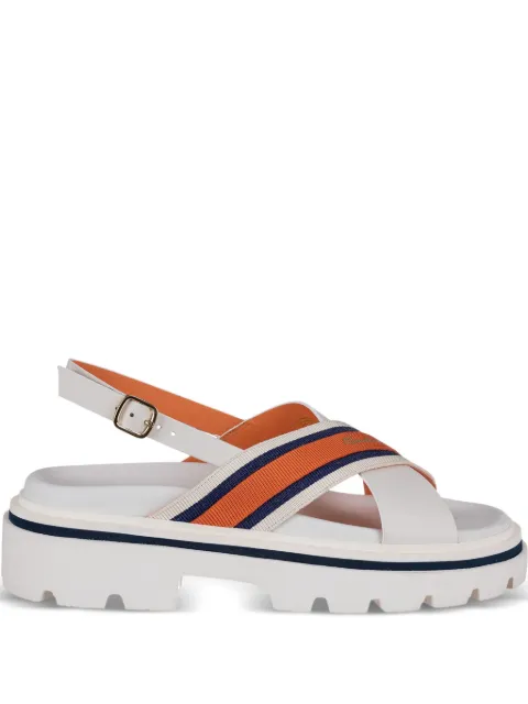 Santoni criss-cross strap sandals White WHSD70394BIABONCI80