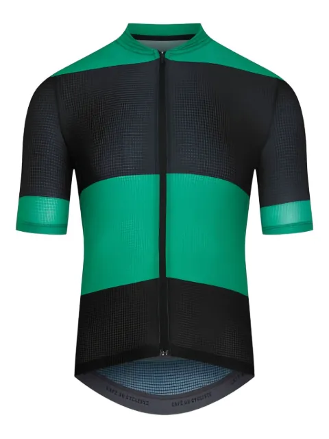 Café du cycliste striped zip-up cycling vest Black ANGELINE