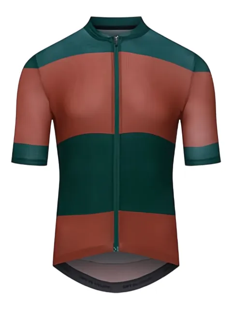 Café du cycliste horizontal-stripe cycling polo shirt Green ANGELINE