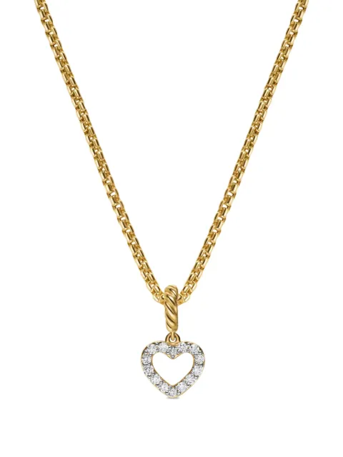 David Yurman 18K gold Micro Pavé© Open Heart diamond pendant Gold D18671D88ADI