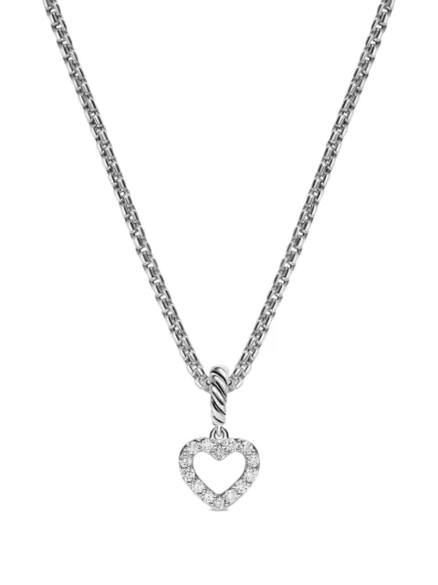 David Yurman Micro Pavé© Open Heart diamond necklace Silver D18671DSSADI