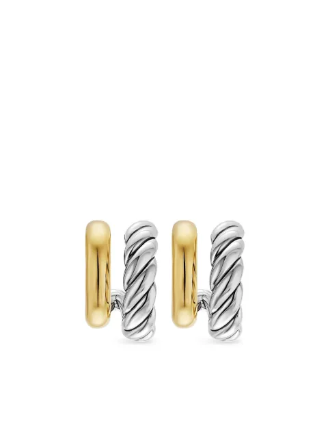 David Yurman 18K yellow gold DY Mercer® earrings Silver E18489S8