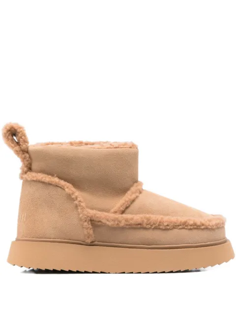 Inuikii shearling-trim ankle boots Brown 10010260011859