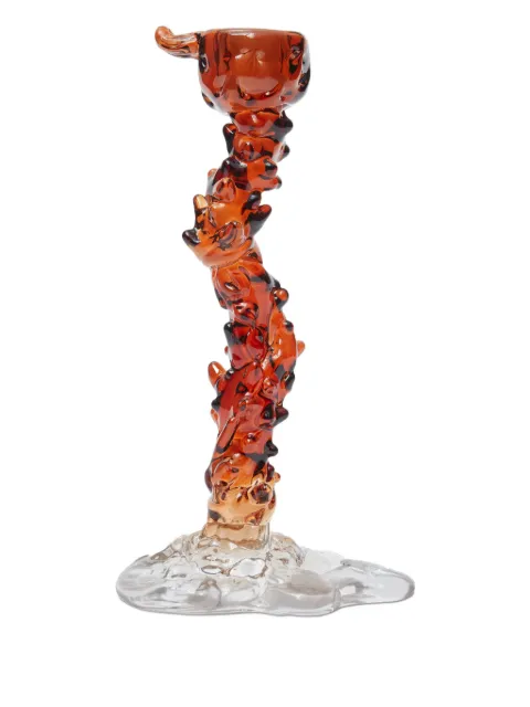 POLSPOTTEN spiral-shaped glass candle holder Orange 140225085