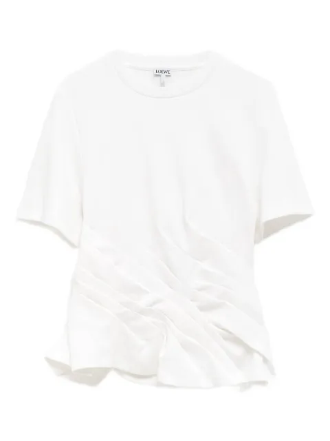 LOEWE asymmetrical pleated T-shirt White S359Y22XA2