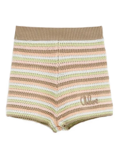 Chloé crochet-knit shorts Green CH25AMS21555