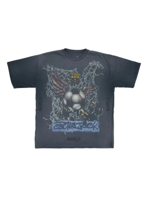 Travis Scott x Nike x FCB washed spray T-shirt Black CPFM14